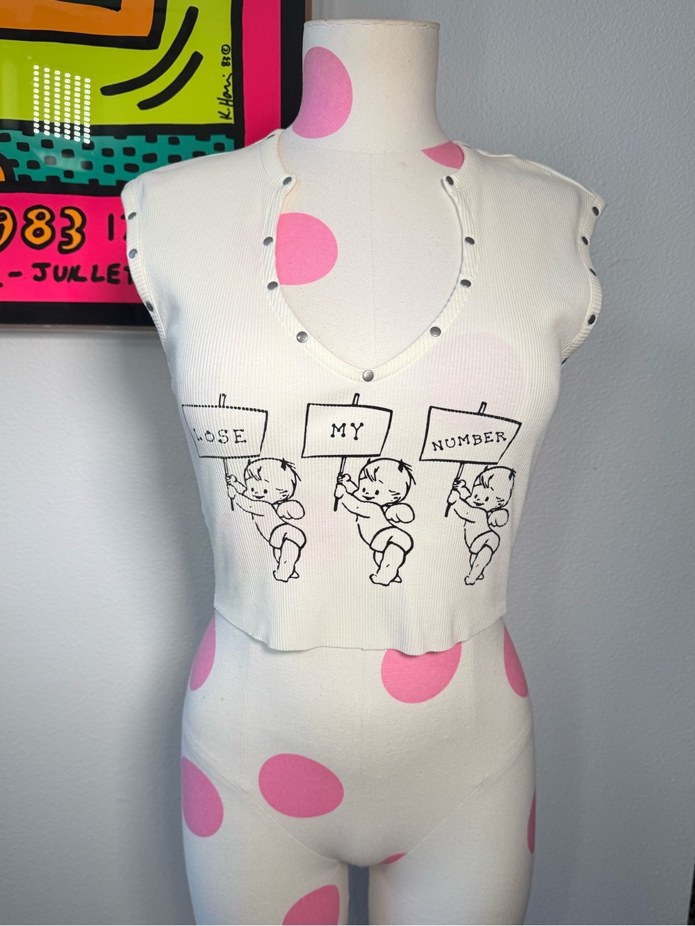 Boys Lie Read The Signs Rebel Tank Lose My Number Studded XS NWT - Picture 2 of 11